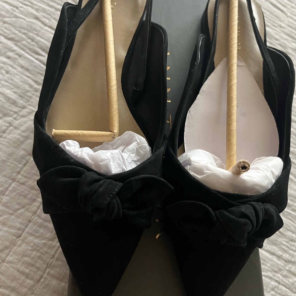 NWT, Ann Taylor Hermione Bow Slingback Flats - Picture 3 of 5